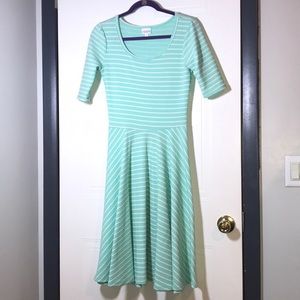 Mint Green Striped Dress
